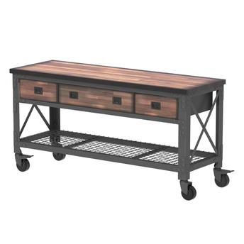 metal and wood work bench
