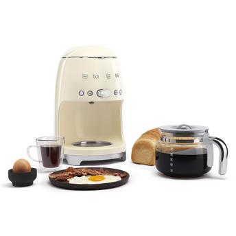 SMEG Beige Retro-Style Drip Coffee Maker, 1.2 L SMEG