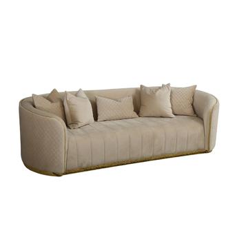 Buy Angleton 3-Seater Velvet Fabric & Metal Sofa Pan Emirates Online in ...