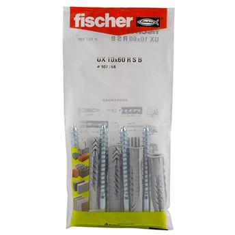 Fischer Ux Universal Plug With Rim Screw X Cm Pack Of