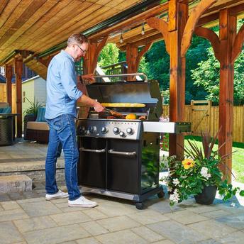 Outdoor built outlet in gas grill