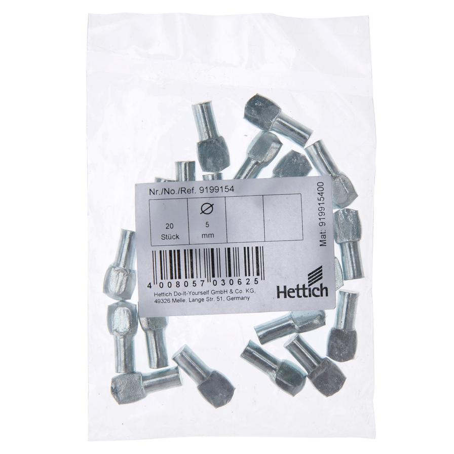 Hettich Steel Shelf Support Pegs Pack (0.5 cm, 20 Pc.)