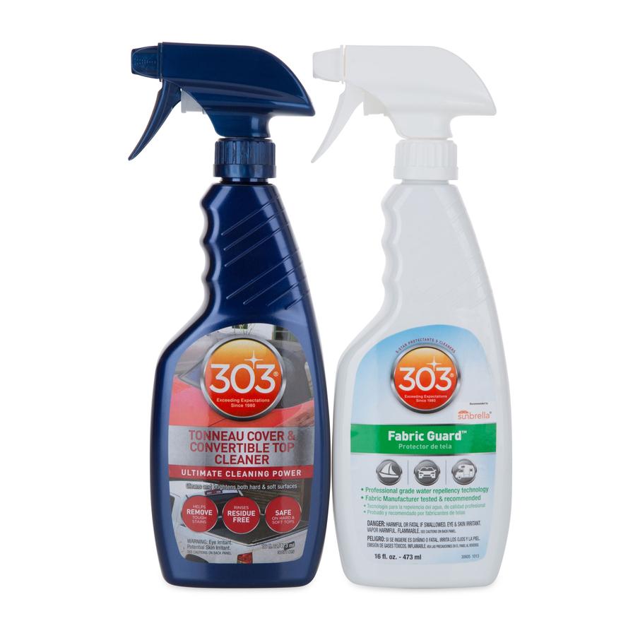 303 Convertible Fabric Top Cleaning and Care Kit - Cleans And Protects  Fabric Tops - Includes 303 Tonneau Cover And Convertible Top Cleaner 16 fl.  oz. + 303 Fabric Guard 16 fl. oz., (30520)