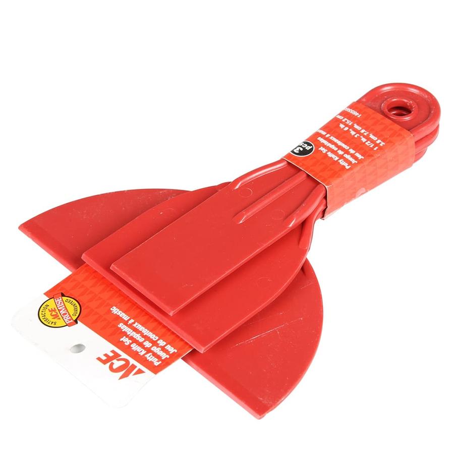 Ace Putty Knife Set Plastic (Pack of 3, Red)