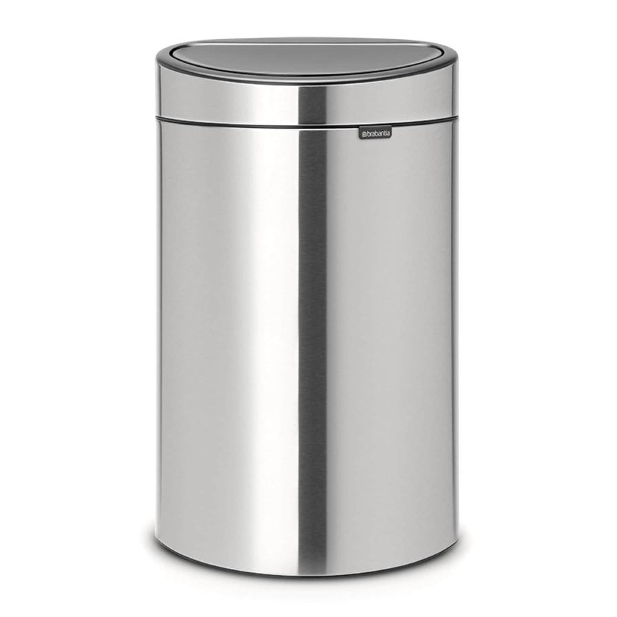 Brabantia Steel Soft Touch Waste Bin (40 L, Silver)