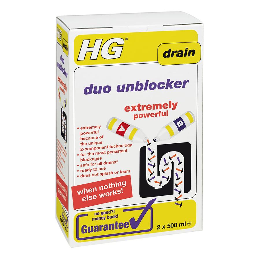 HG Drain Duo Unblocker (Pack of 2 x 500 ml)