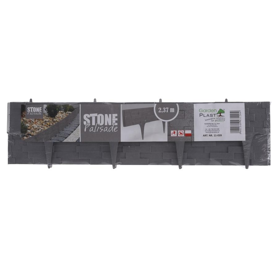 Garden Plast Stone Palisade (3 pcs, 2.4 m, Graphite)