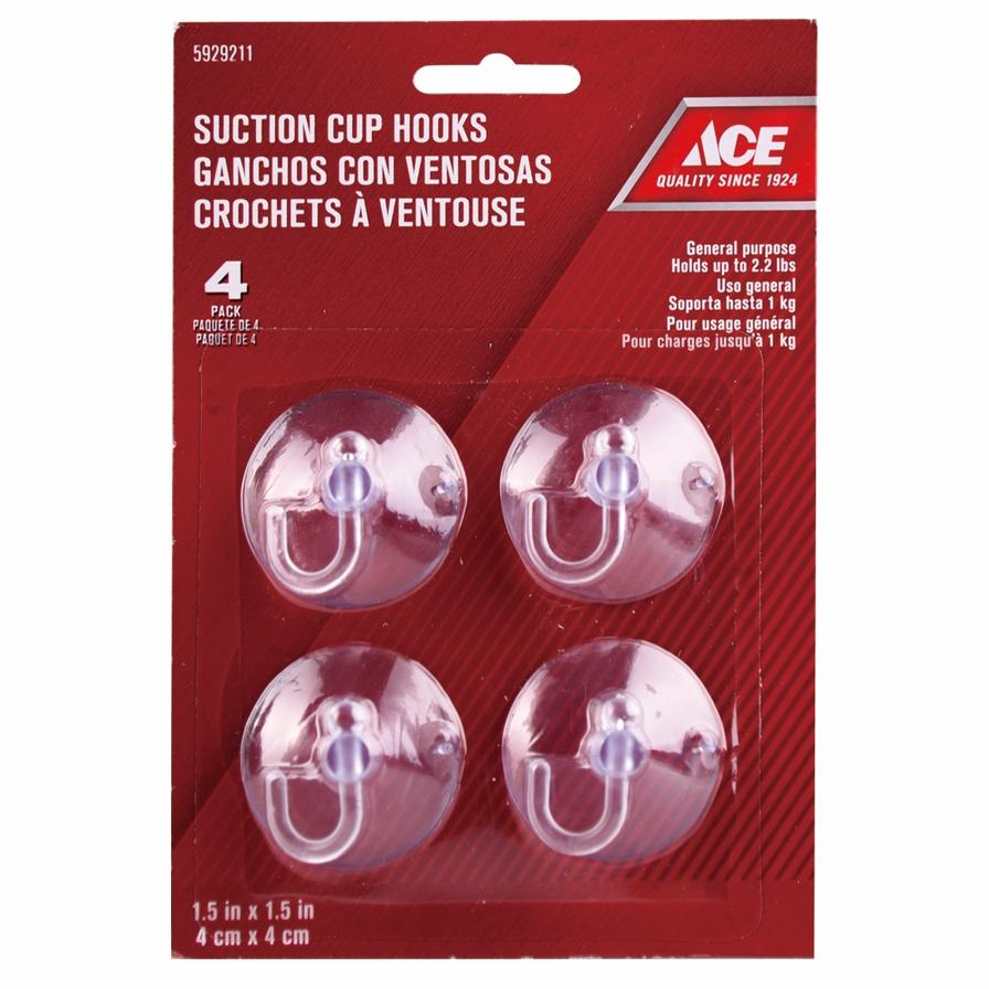 Ace Suction Cup Hooks (4 x 4 cm, 4 pcs)
