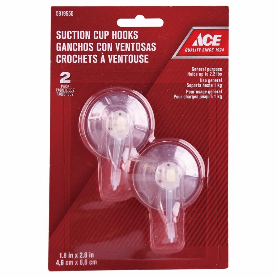 Ace Suction Cup Hooks (4.6 x 6.6 cm, 2 pcs)