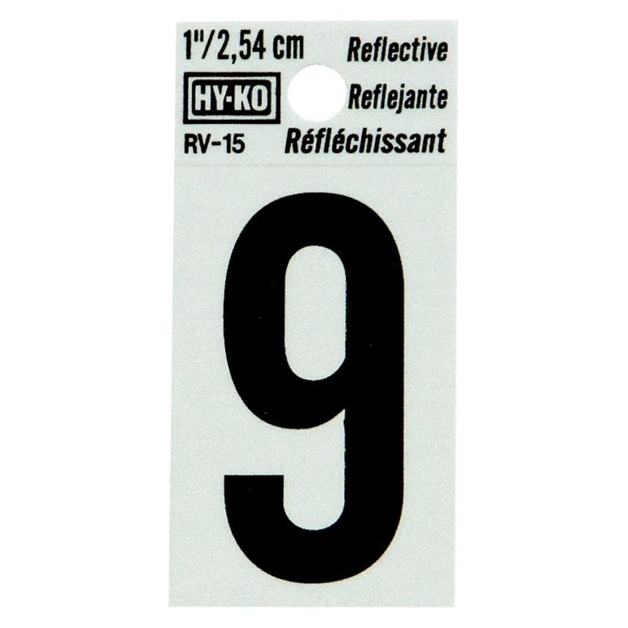 Hy-Ko Reflective Vinyl Self-Adhesive Number 9 (2.54 cm)