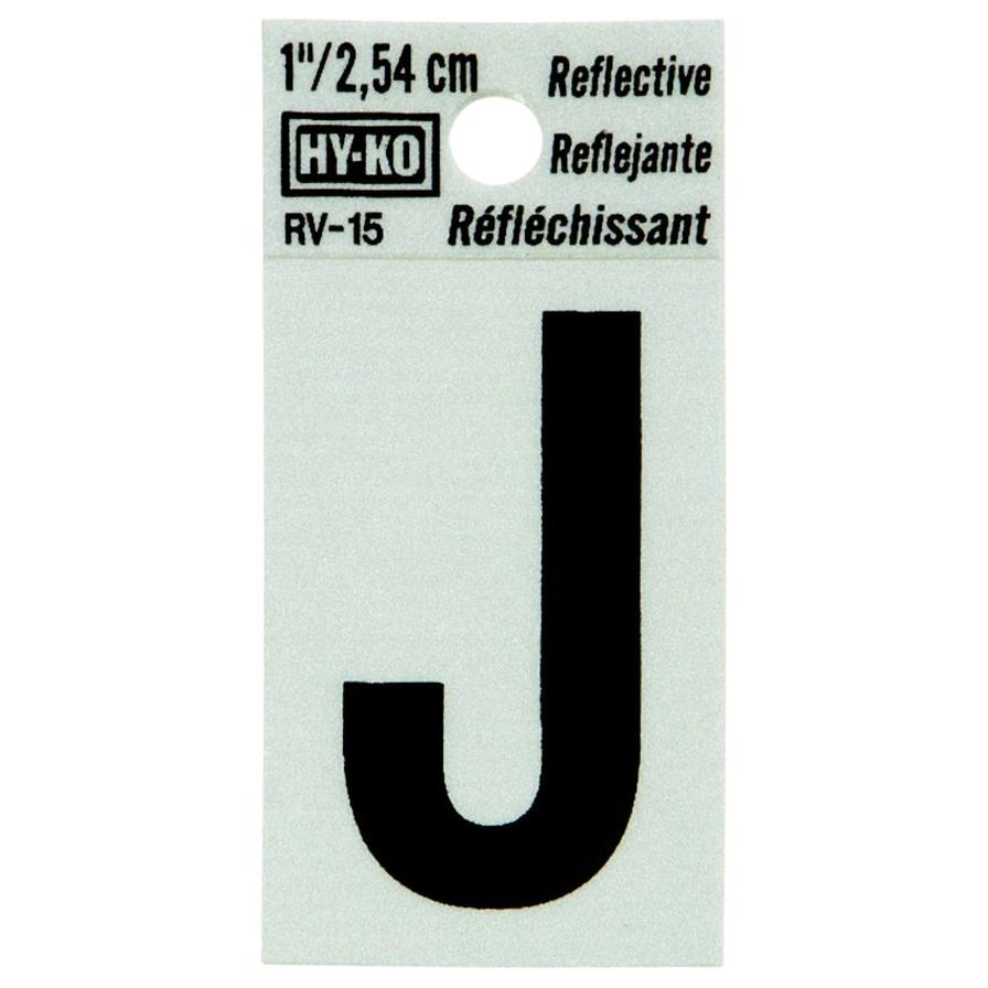 Hy-Ko Reflective Vinyl Self-Adhesive Letter J (2.54 cm)