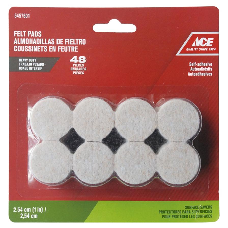 Ace Felt Pads Pack (2.54 cm, 48 Pc.)