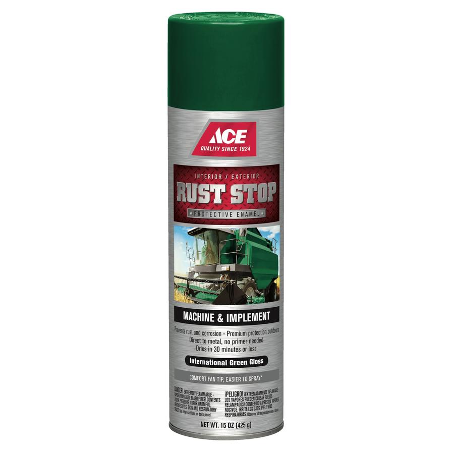 Ace Rust Stop Protective Enamel Spray Paint (425 g, International Green Gloss)