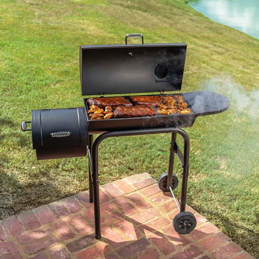 バーベキュー・調理用品 CHAR-BROIL 430 OFFSET SMOKER Shop Char-Broil American Gourmet 430 Charcoal Offset Smoker Grill
