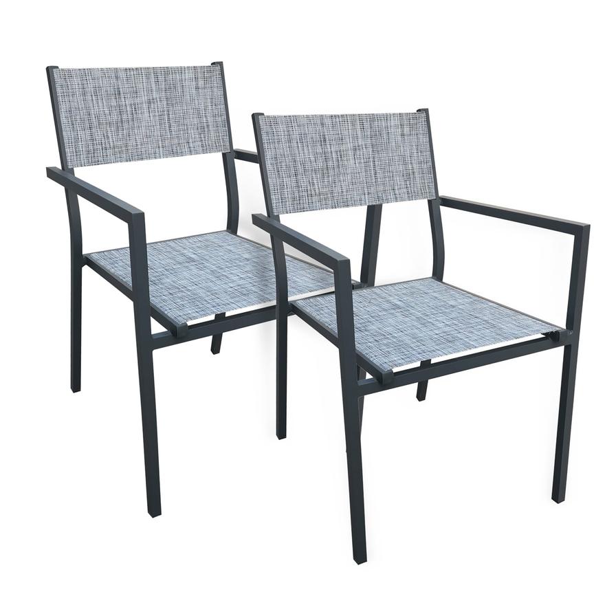 Malta Aluminum Chair W/Armrest Living Accents (59.5 x 54 x 80.5 cm, 2 Pc.)