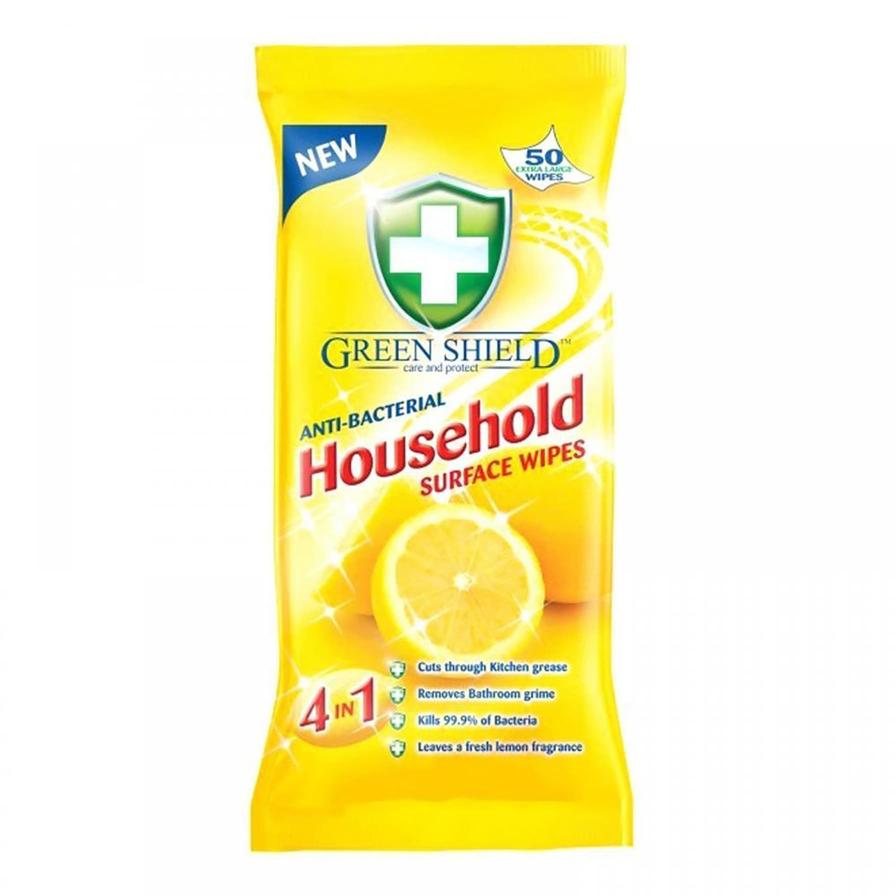 Green Shield Anti-Bacterial Household Wipes (50 Wipes)