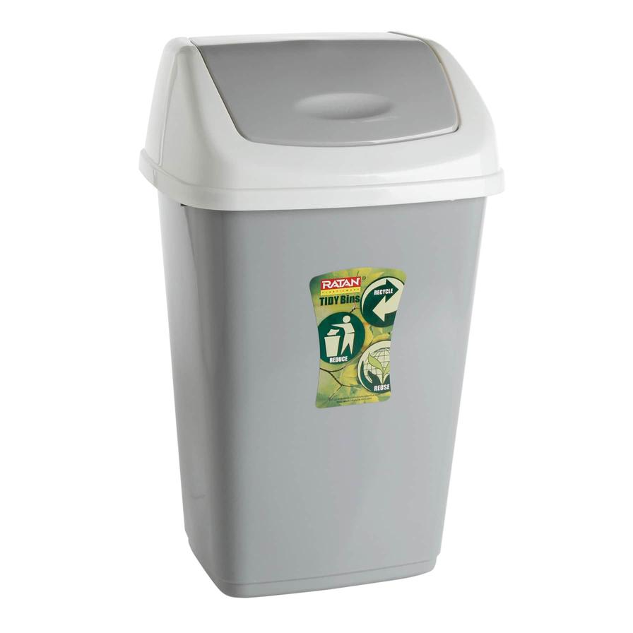 Ratan Plastic Tidy Swing Bin (15 L, 28.5 x 22.5 x 46.4 cm)