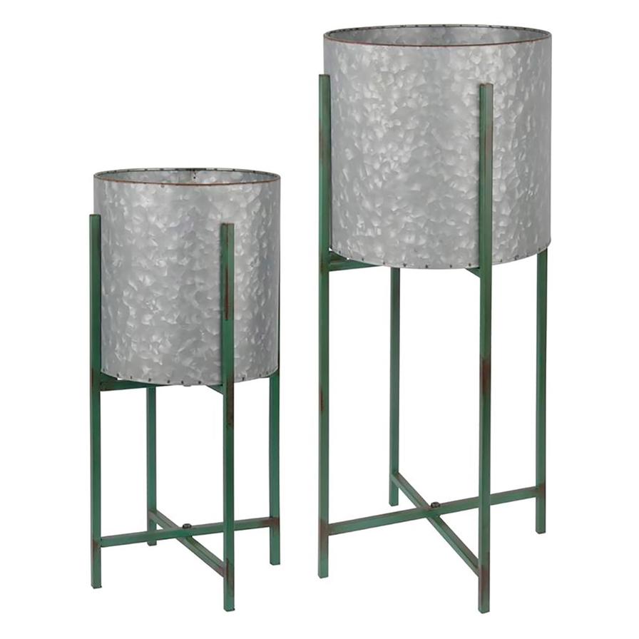 Fallen Fruits Round Flowerpot on Stand Set (2 pcs)