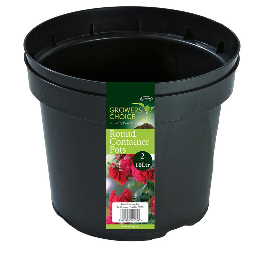 Tildenet Growers Choice Plastic Plant Pots (10 L, 2 Pc.)