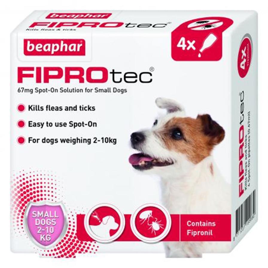 Beaphar FIPROtec Spot-On Flea Treatment Solution for Small Dog (4 pcs)