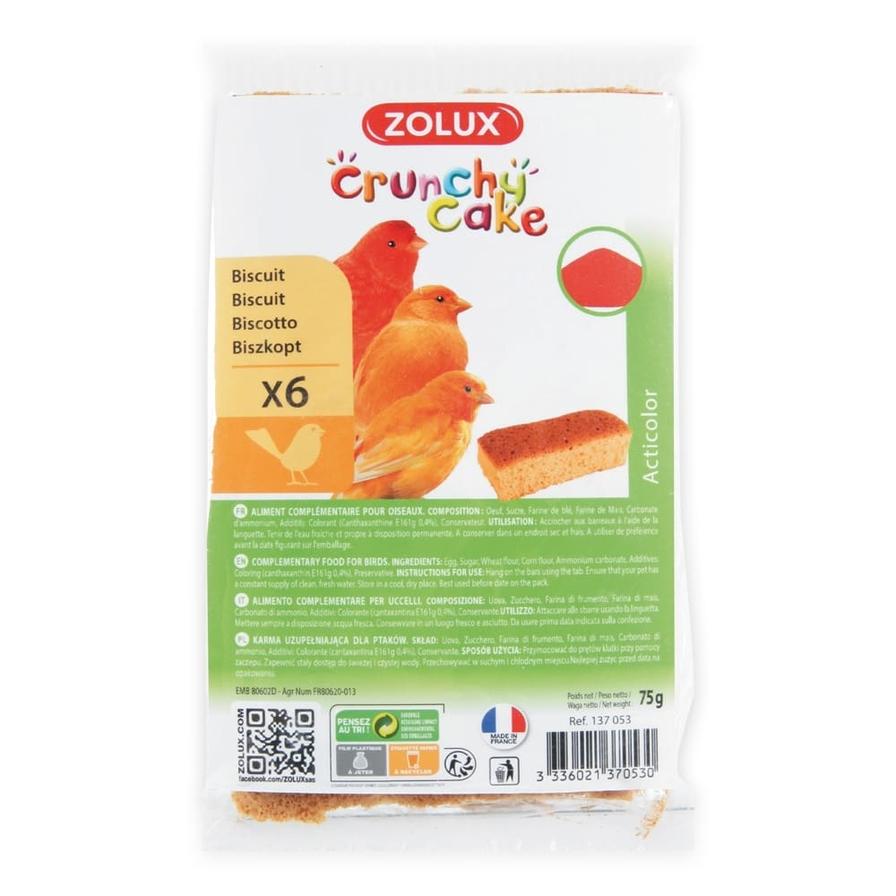 Zolux Crunchy Cake Acticolor Biscuits for Birds (6 pcs)