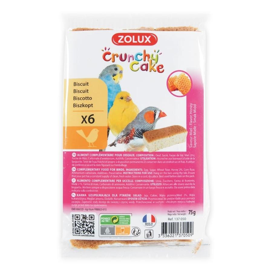 Zolux Crunchy Cake Honey Biscuits for Birds (6 pcs)