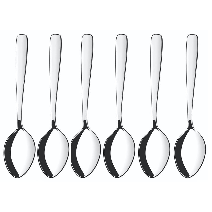 Tramontina Amazonas Stainless Steel Coffee Spoon Set (10 x 2.3 x 1.3 cm, 6 Pc.)