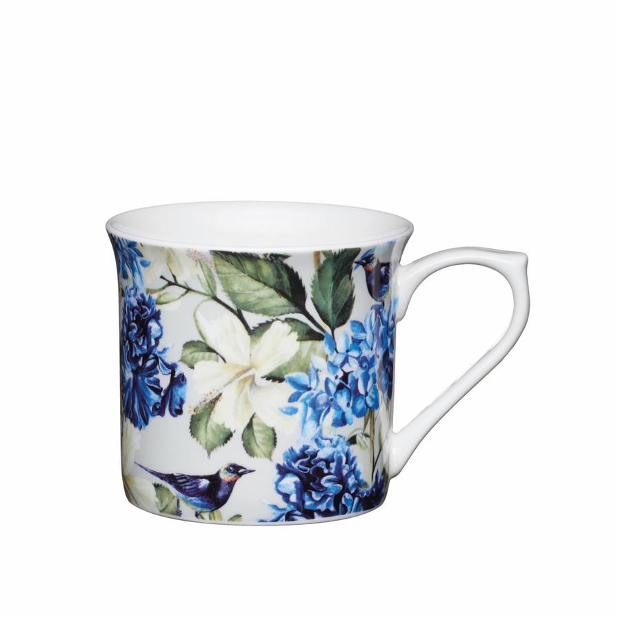 AWHOME Tea Cup and Lid and Spoon Set Royal Fine Bone China Coffee Mug 330ml  Light Blue TeaCups