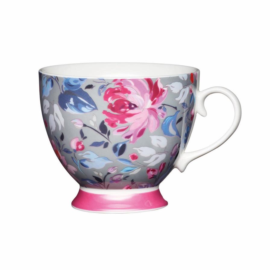 Kitchen Craft Fine Bone China Footed Floral Mug (400 ml)