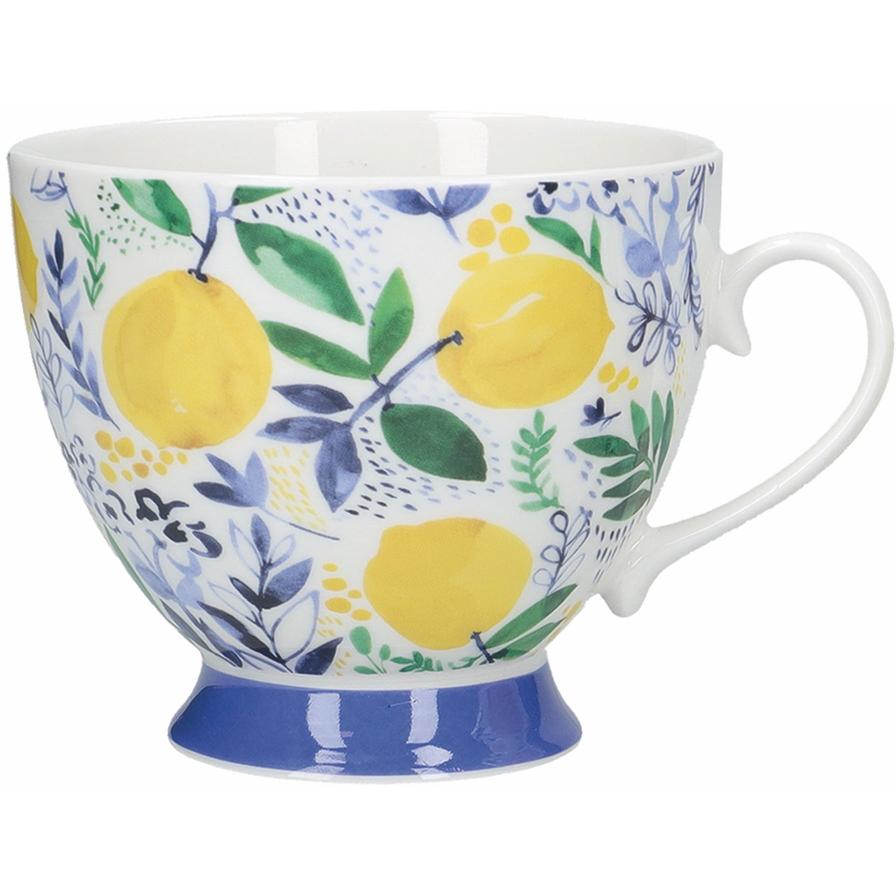 Kitchen Craft Fine Bone China Footed Lemon Mug (400 ml)