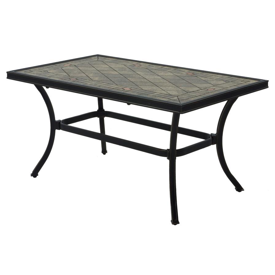 Cast Aluminum Coffee Table W/Tile Top Milano (106.5 x 61 x 53 cm)