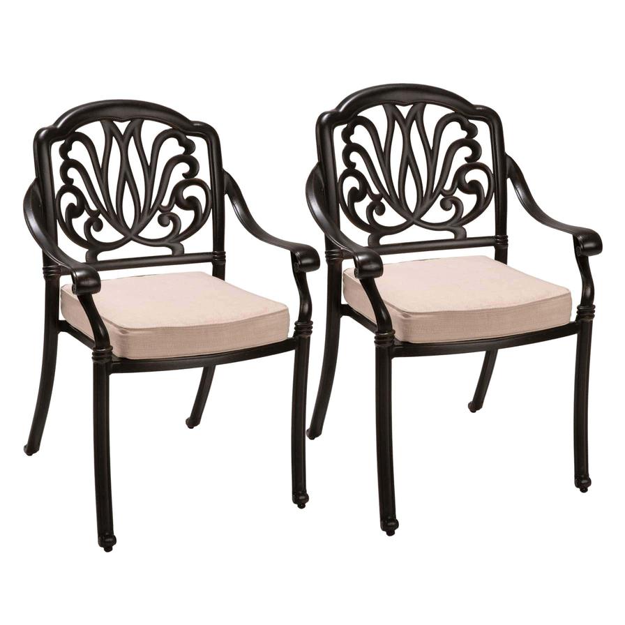 Milano Cast Aluminum Chair W/Cushion Set Generic (71 x 63.5 x 96 cm, 2 Pc.)