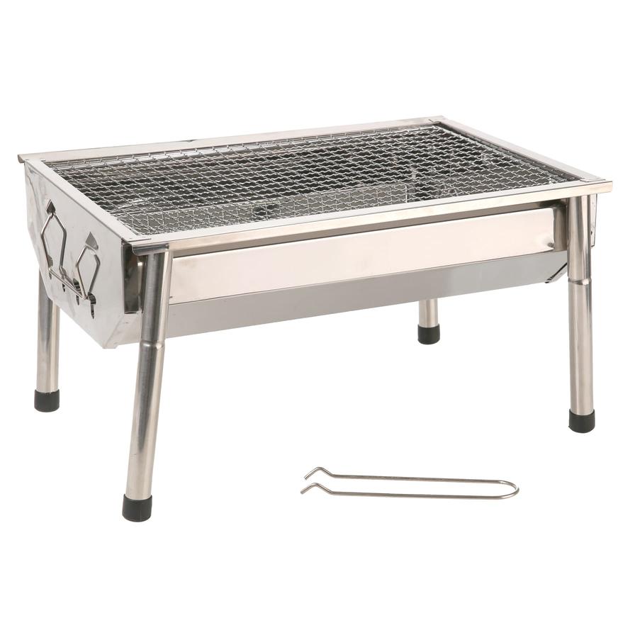 Matpam Stainless Steel Charcoal Barbecue Grill Charcoal (40 x 28 x 21.5 cm)