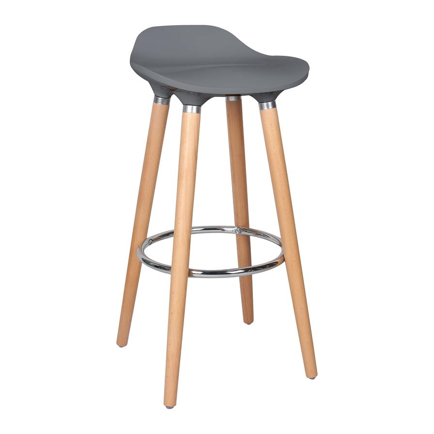 Cooke & Lewis Shira Wood & Plastic Fixed Bar Stool (400 x 390 x 850 mm)