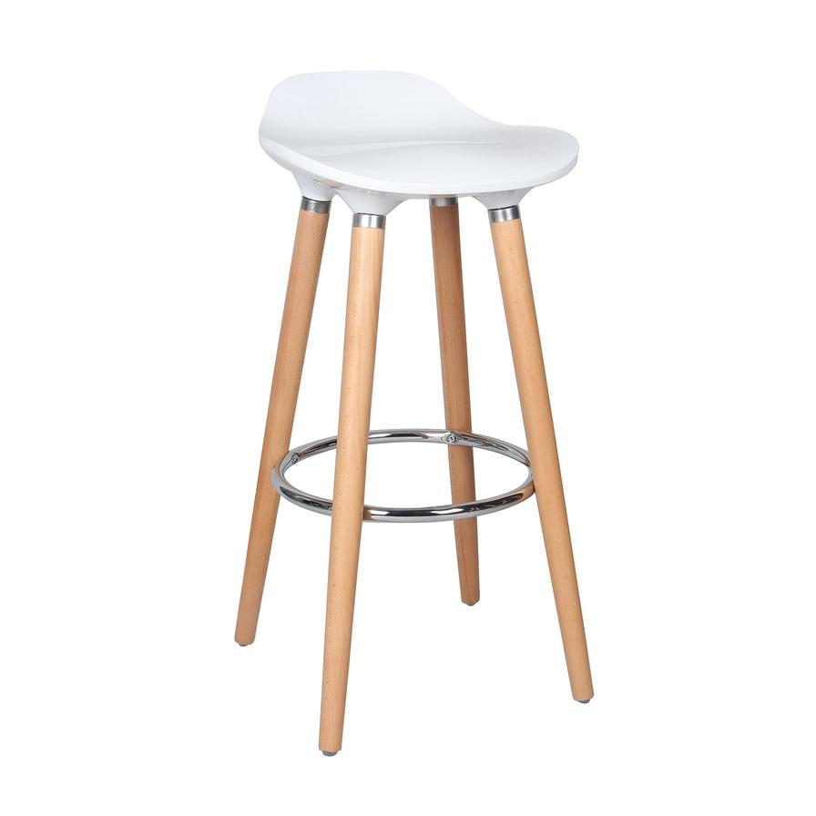 Cooke & Lewis Shira Wood & Plastic Fixed Bar Stool (400 x 390 x 850 mm)