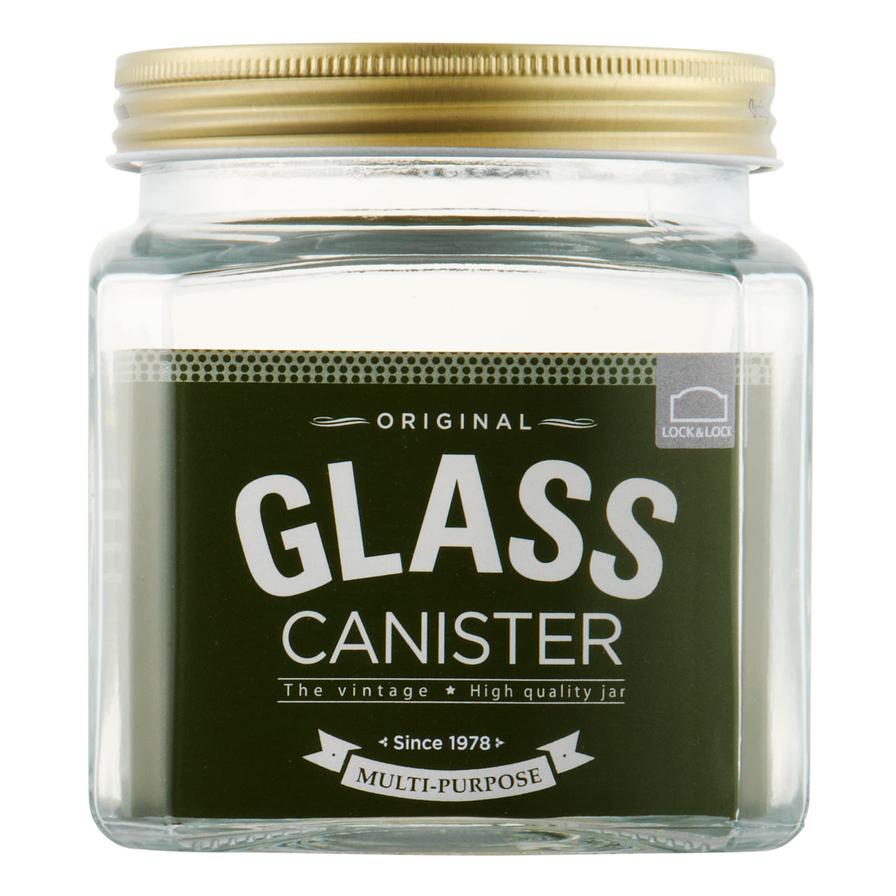 Lock & Lock Square Glass Canister (1.2 L)