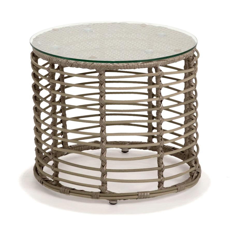 Parma Rattan Round Table W/Glass Top SG Furniture (66 x 33 cm)
