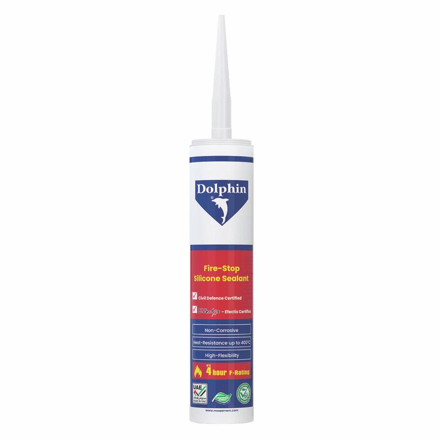 Dolphin Fire-Stop Silicone Sealant (400 g, White)