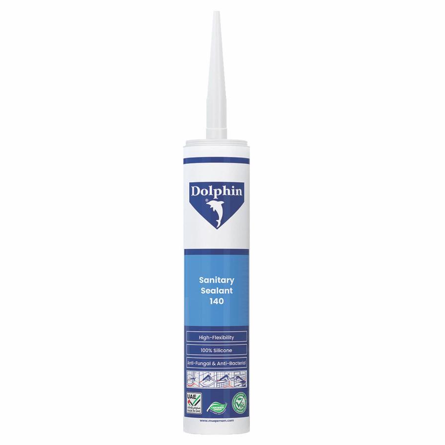 Dolphin 140 Sanitary Silicone Sealant (320 g, Clear)