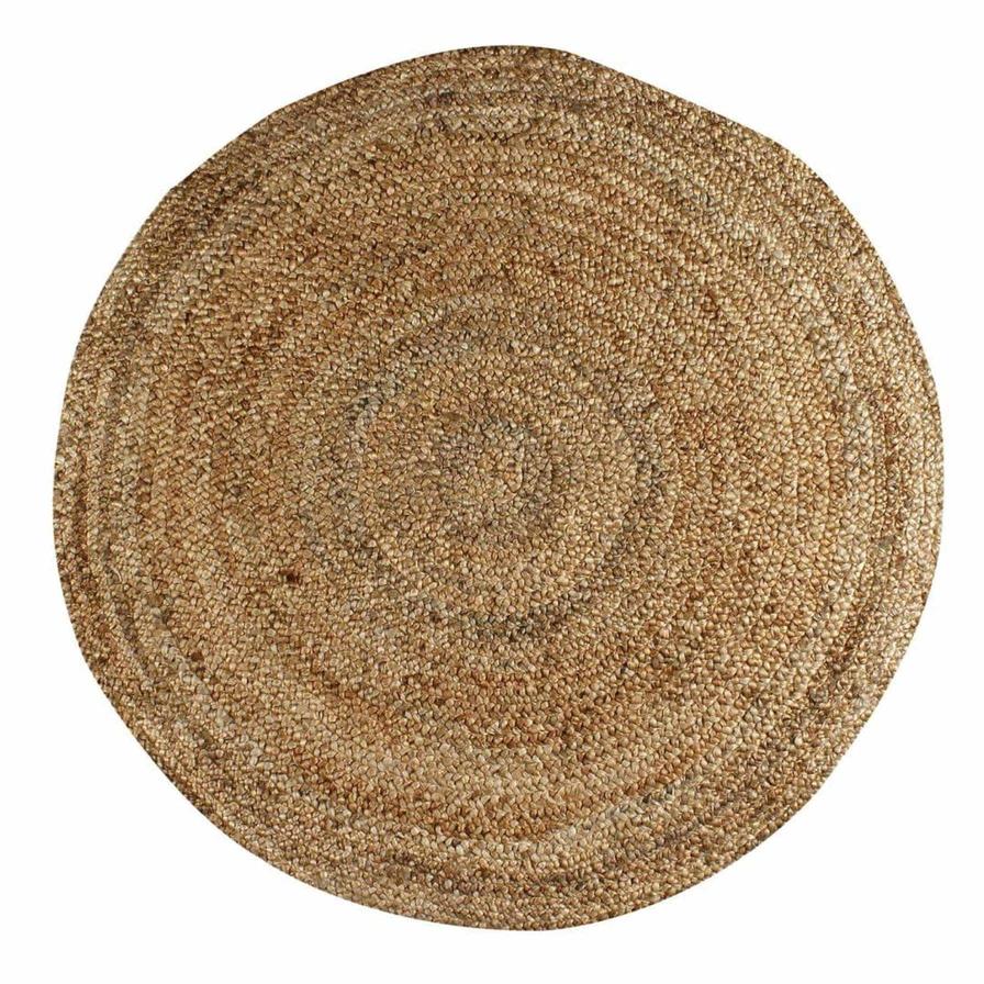 Living Space Round Braided Natural Jute Rug (120 cm)