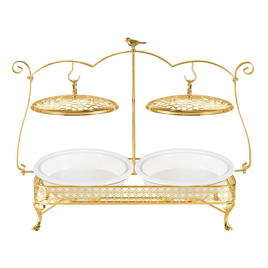 Raj Twin Round Chafing Dish (5.5 L, 63 x 30 x 15 cm)
