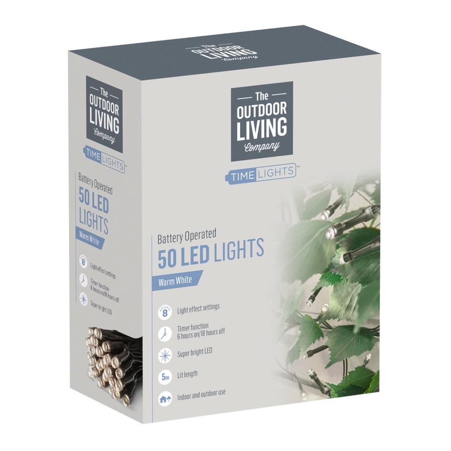 The Outdoor Living Company Time Lights LED Lights (500 cm, Warm White)