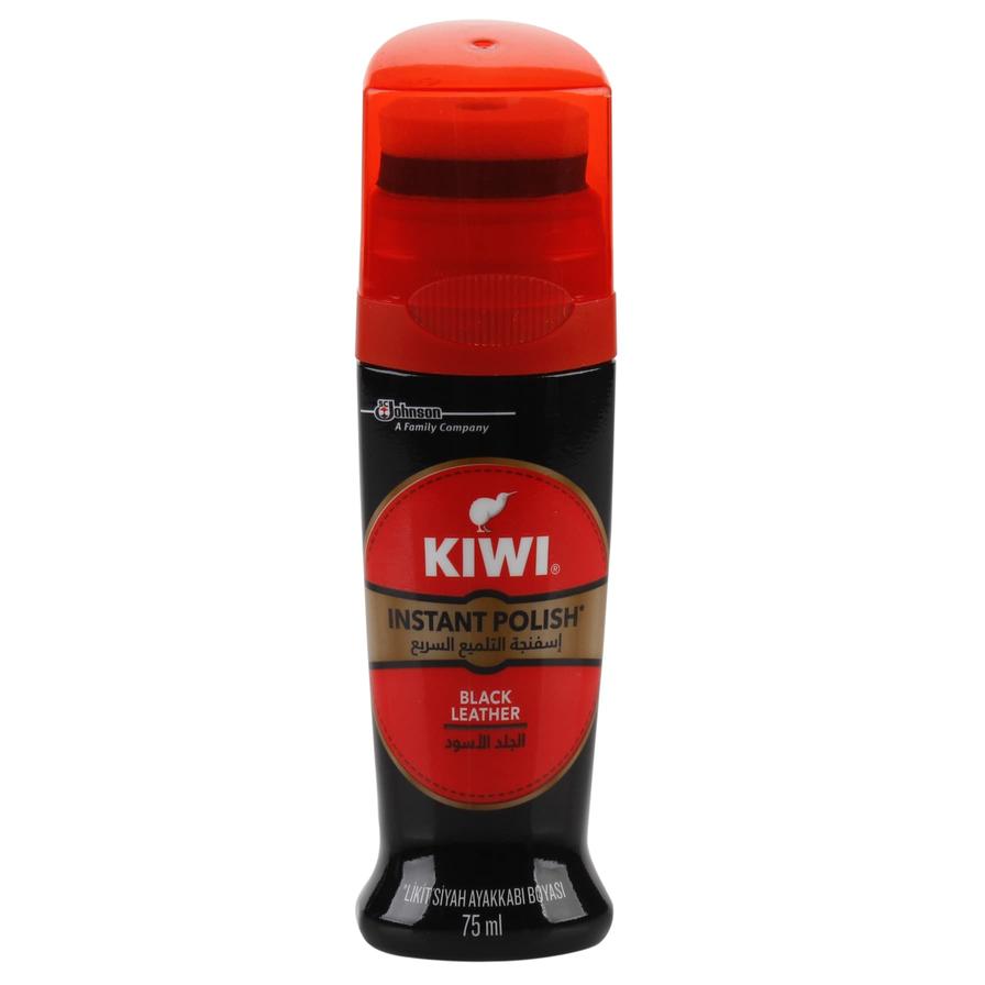 Kiwi Liquid Instant Shoe Polish For Black Leather (75 ml)