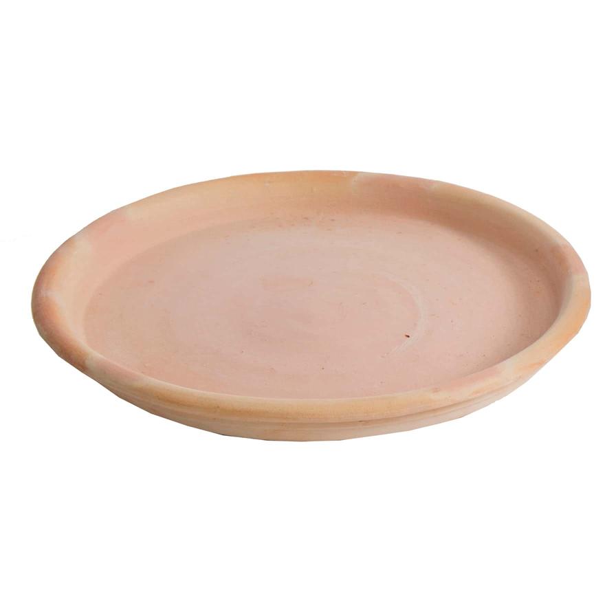 Glazed Terracotta Whitewash Plant Saucer Generic (30 x 30 x 3.5 cm, Large)