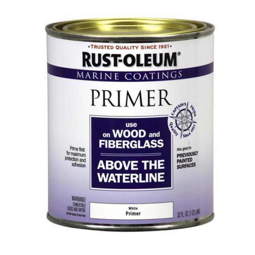 Rustoleum Marine Coatings Wood & Fiberglass Primer Paint (946 ml, White)