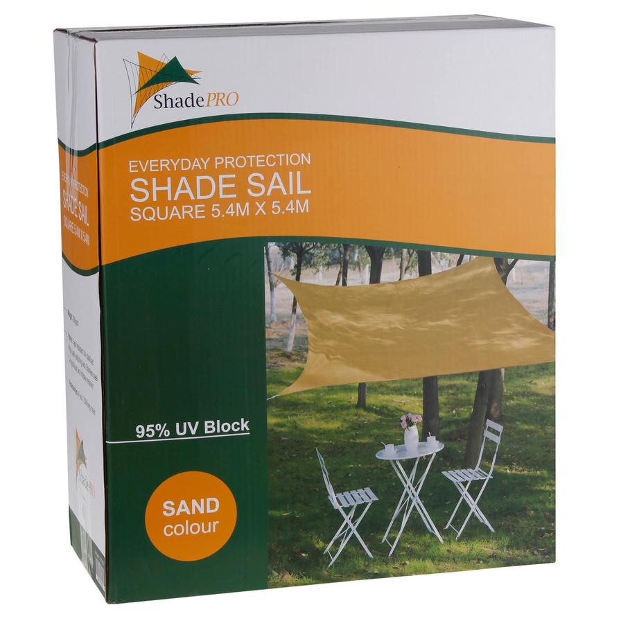 Buy Square HDPE Shade Sail Shadepro (540 x 540 x 540 cm) Online in