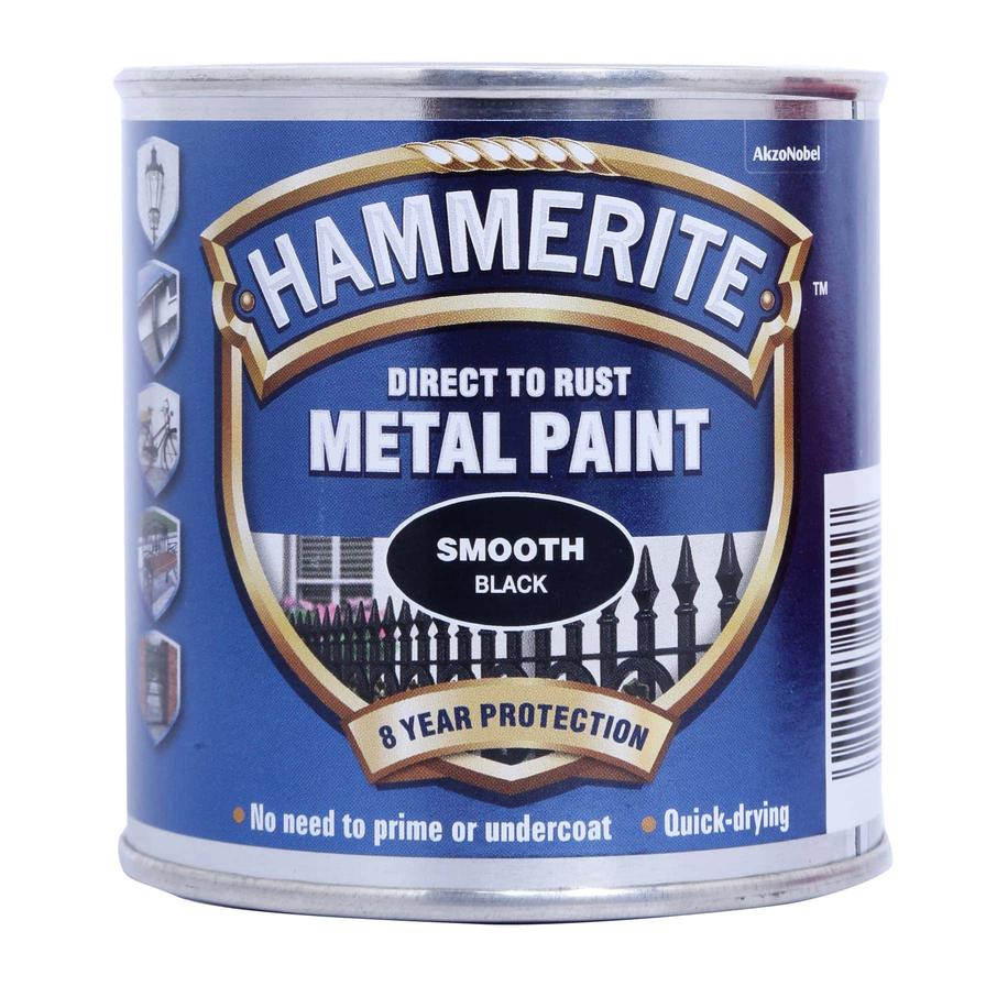 Hammerite Metal Paint (250 ml, Smooth Black)