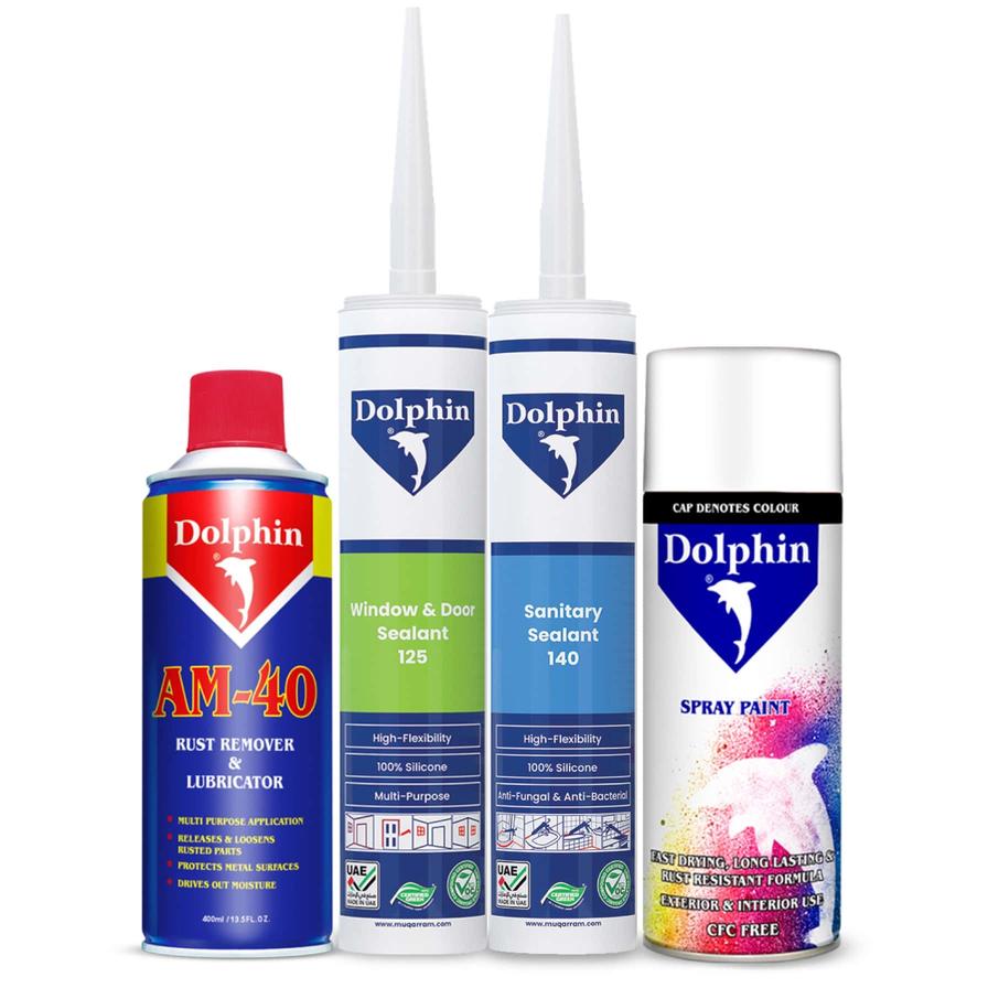 Buy Dolphin 140 Sanitary Silicone Sealant (280 ml) + Dolphin 125 Window