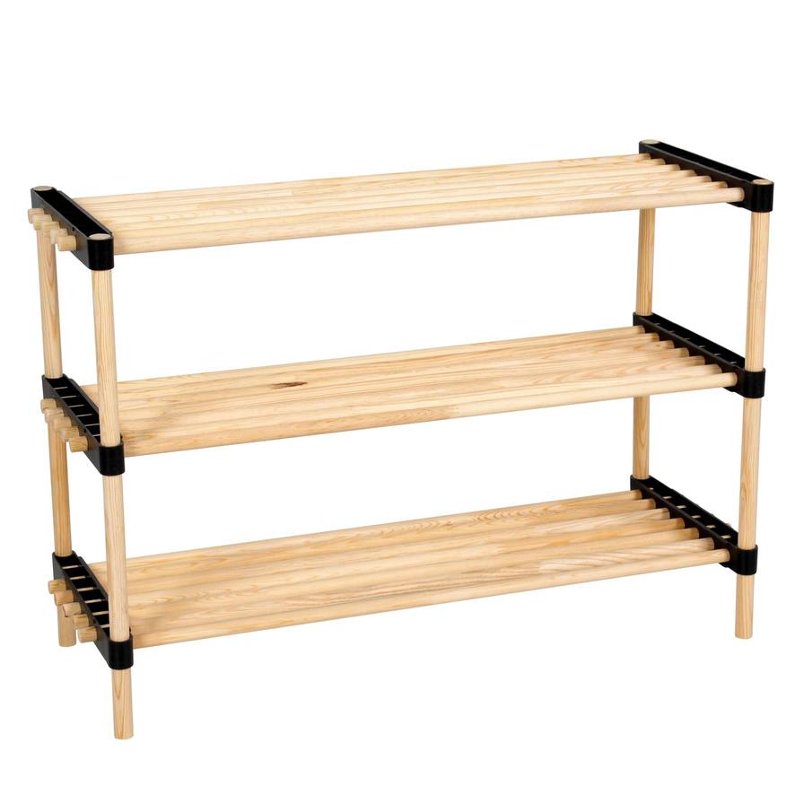 Buy Seowood Pinewood Multi Purpose 3Tier Modular Shelf (28 x 76 x 52
