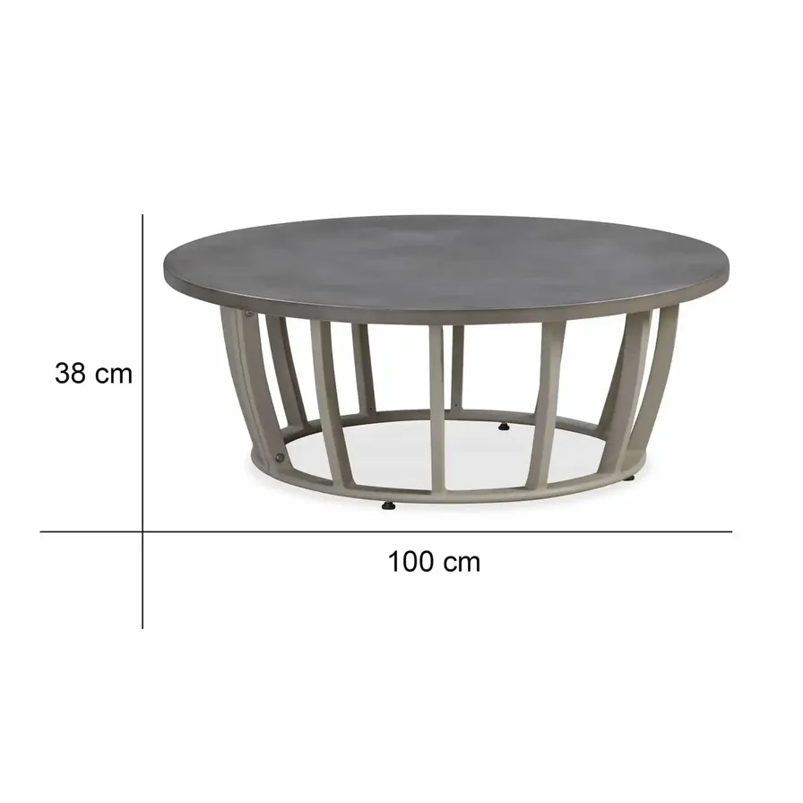 Large round outdoor coffee outlet table